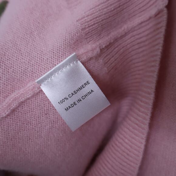 TUCKERNUCK Cashmere V Neck Sweater Soft Pink Long Sleeve Women's M - Picture 10 of 11